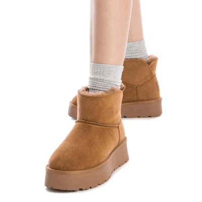 Womens Xti 142197 Camel Tan Platform Sole Ankle Boots - Camel