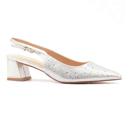 Womens Lunar Milan Slingback Heels - Silver