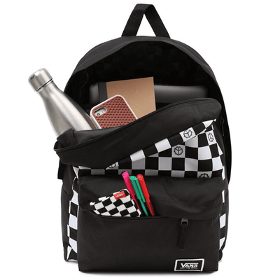 Vans Street Sport Realm Backpack - Peace Check Black and White