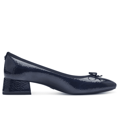 Womens Tamaris 22301 Navy Patent Bow Ballet Pump - Navy