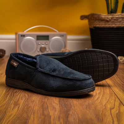 Mens Lazy Dogz Eden II Memory Foam Slippers - Blue