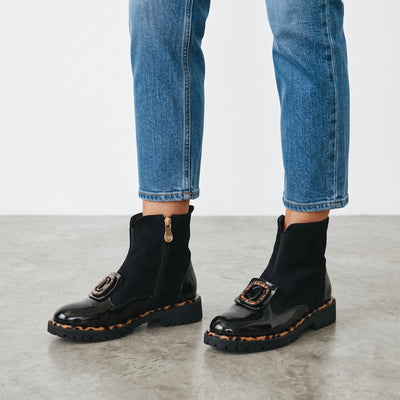 Womens Zanni & Co Wuhu Ink Ankle Boots - Ink