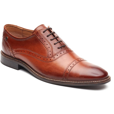 Mens Base London Ascot Formal Lace-up Shoes - Burnt Tan