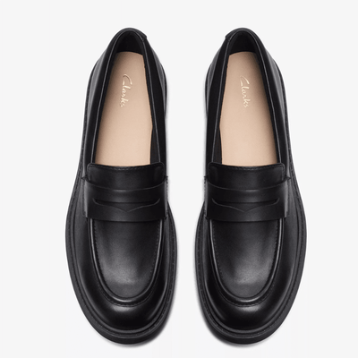 Girls Clarks Orinoco 2 Penny Loafer - Black Leather