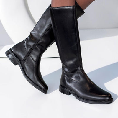Womens Dubarry Cadence Leather Long Boots - Black