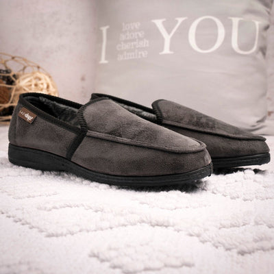 Mens Lazy Dogz Eden II Memory Foam Slippers - Grey
