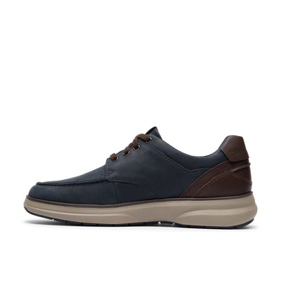 Mens Clarks Mullan Moc Casual Lace-up Shoe - Navy Leather