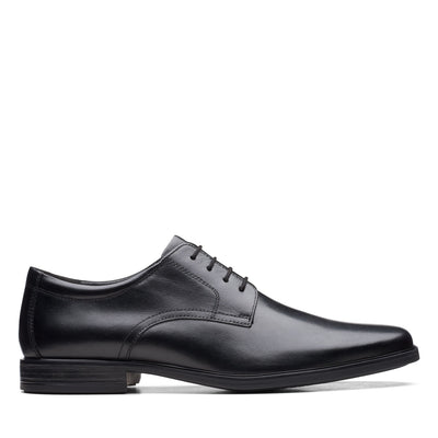 Boys Clarks Howard Walk Black School Shoes - Black