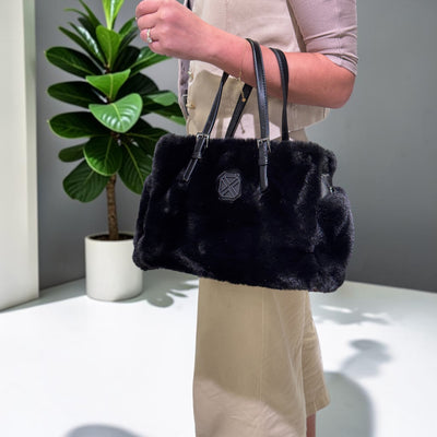 Womens Xti 184716 Fur Handbag - Black
