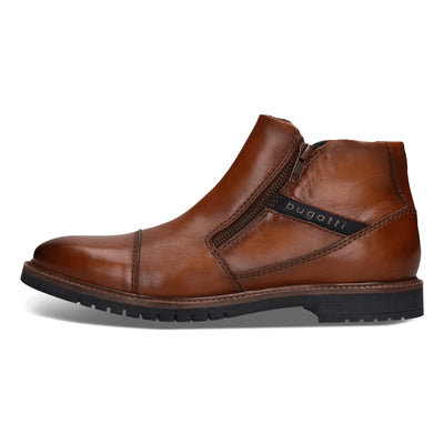 Mens Bugatti 8373Q Cognac Ankle Boots - Cognac