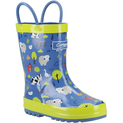 Kids Cotswold Puddle Wellingtons - Farm
