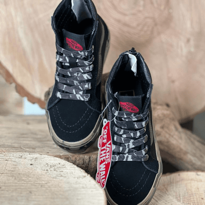 Vans Juniors Sk8-Hi Top Shoes - Black Camo