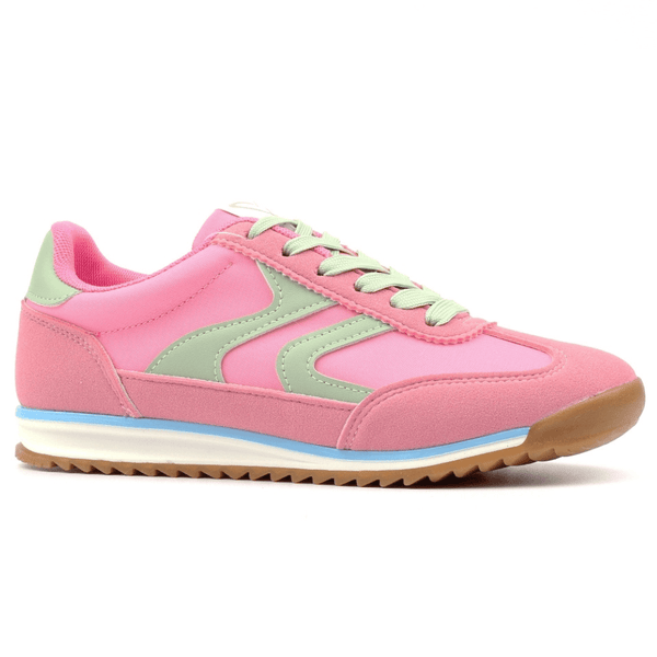 Womens Lunar Zoe Sporty Lace Up Trainers - Pink