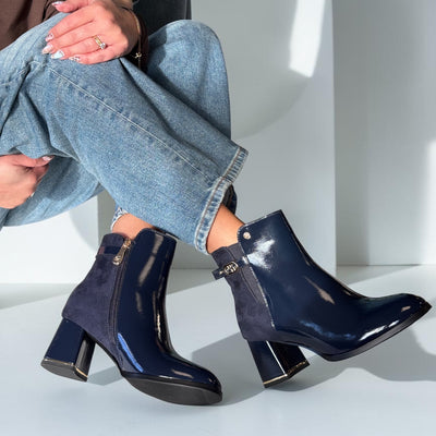 Womens Zanni & Co Fuyang One Cobalt Mix Ankle Boots - Cobalt Mix