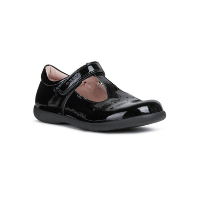 Junior Girls Geox Naimara School Shoes - Black Patent