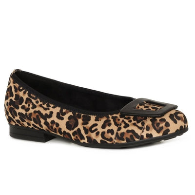 Womens Gabor 72.463 Print Flat Ballerina Pumps - Leopard
