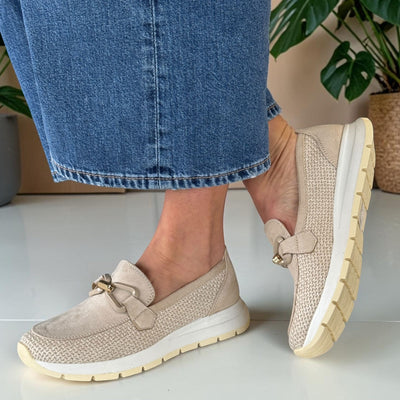 Womens Heavenly Feet Ciara Loafers - Beige Gold