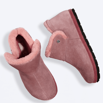 Womens Rohde Huggys Rose Pink Mini Boot Slippers - Rose