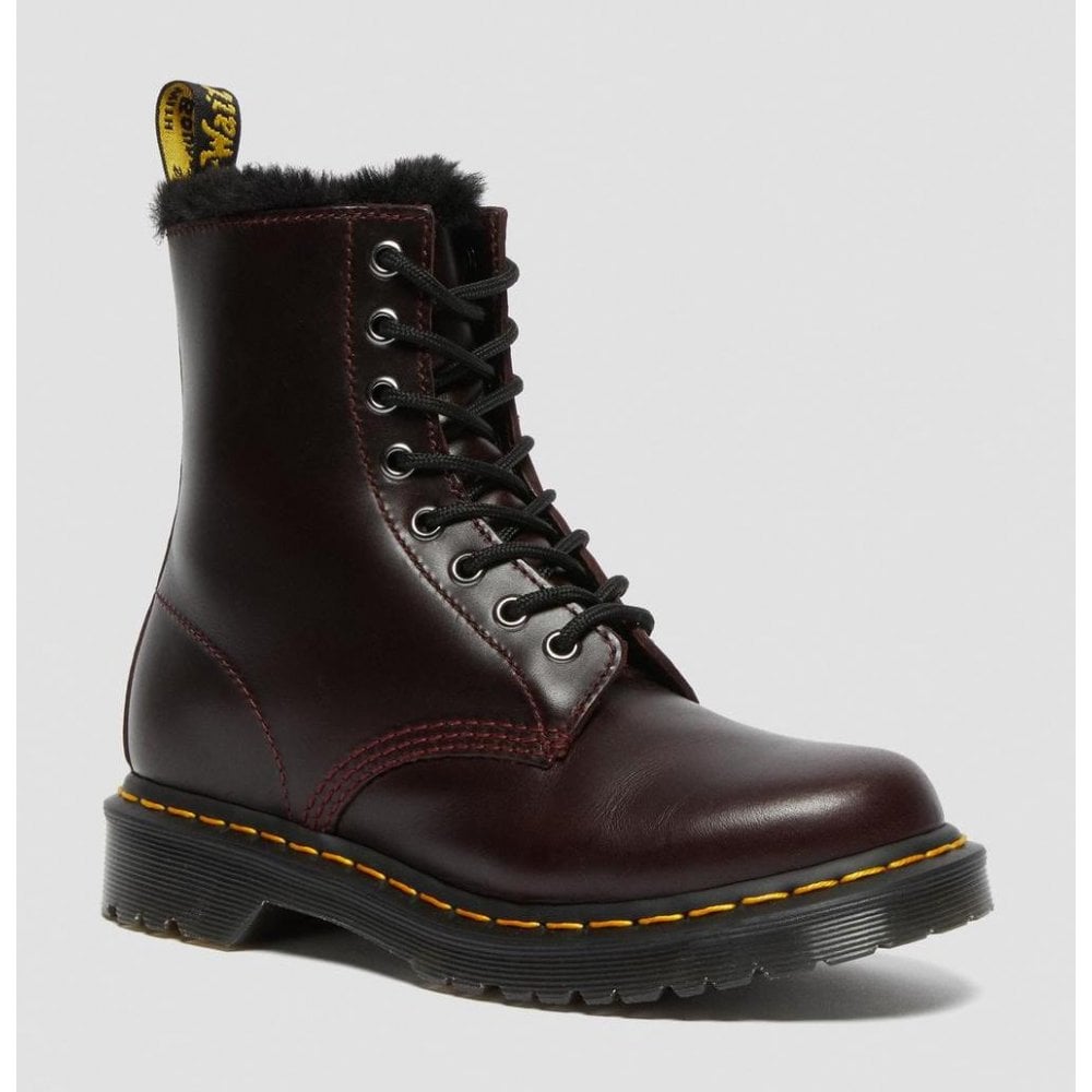 Dr Martens | 1460 Serena Fur Lined Boots Oxblood | Millars Shoe
