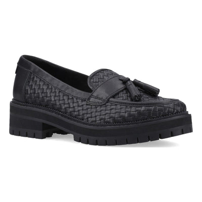 Womens Toms Cara Loafers - Black with Black