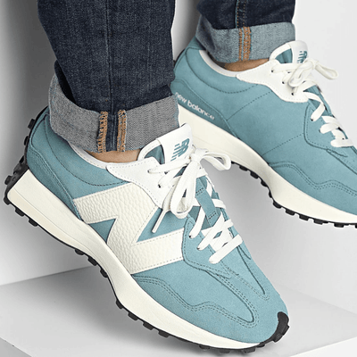 New Balance Womens 327 Saltwater Blue Trainers - Saltwater with White