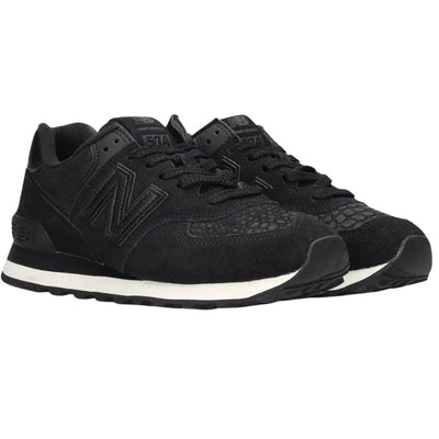 New Balance Women's 574 Trainers - Black with Metallic Black