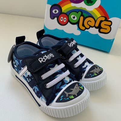 Infant Podler Kids Reez Camo Shark Shoes - Navy