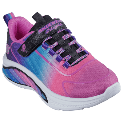 Girls Skechers Rainbow Cruisers Light Up Trainers - Black Multi