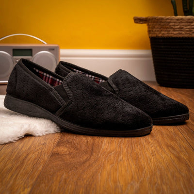 Mens Lazy Dogz Tamar II Slippers - Black