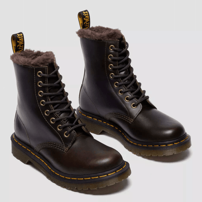 Womens Dr Martens 1460 Serena Fur Lined Boots - Taupe - Taupe