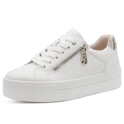 Womens Jana 23767 Print Platform Trainers - White