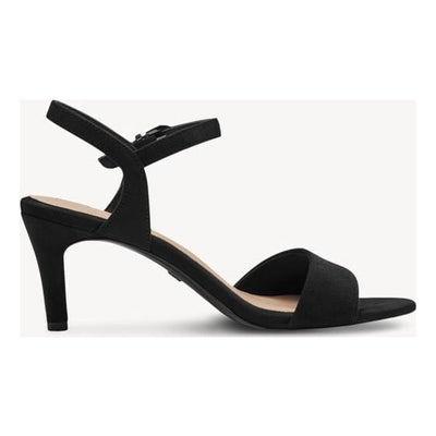 Womens Tamaris 28028 Leopard Print Heeled Sandals - Black Suede