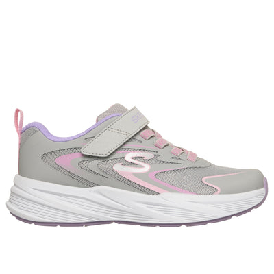 Girls Skechers 303882L Sparkle Mesh Microspec Tread Trainer - Junior - Light Grey