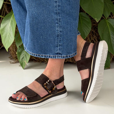 Womens Remonte D1J62 Brown Wedge Sandal - Brown