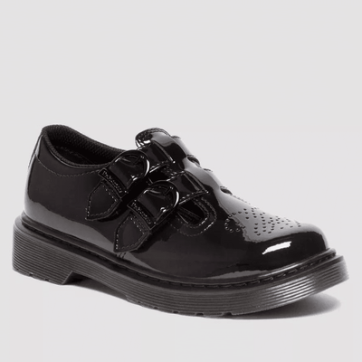 Dr Martens 8065 Junior Double Velcro Buckle - Black Patent