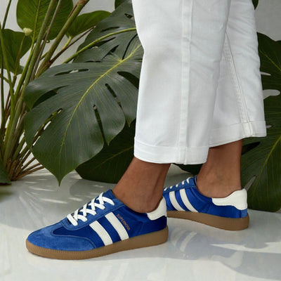 Womens Drilleys Ninety Trainers - Neon Blue