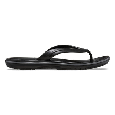 Womens Crocs Black Slate Grey Crocband Flip Flops - Black Slate Grey