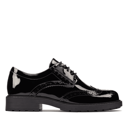 Clarks Orinoco 2 Limit Girls School Shoe - Black Patent