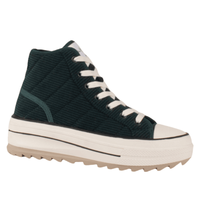 Womens Una Healy Against All Odds Corduroy High-Top Trainers - Emerald