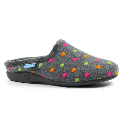 Womens Lunar Peanut Spot Mule Slippers - Grey