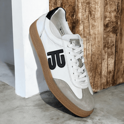 Womens Bagatt White and Grey Suede Toe Gum Sole Trainers - White