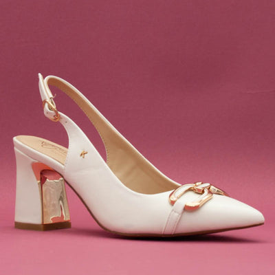 Womens Kate Appleby KEGWORTH Block Heel Pointed Toe Sling Back - Off White