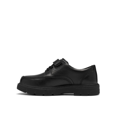 Boys Clarks Lorcam Lane Kid Black School Shoes - Black