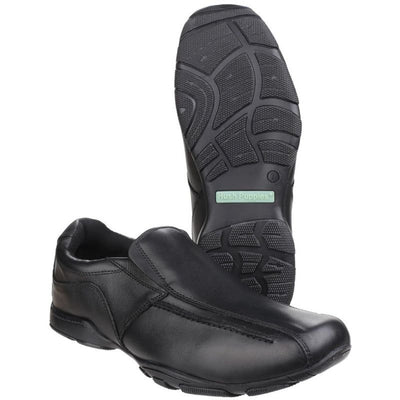 Boys Hush Puppies Bespoke Black Senior School Shoes - Black