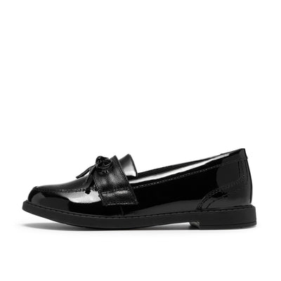 Girls Clarks Scala Lane Older Black Patent School Shoes - Black Patent