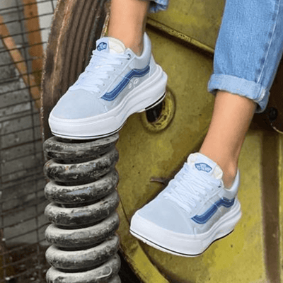 Womens Vans Old Skool Overt CC Trainers - Light Blue