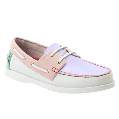 Womens Heavenly Feet Shelly Multi Lilac and White Boat Shoes - Lilac