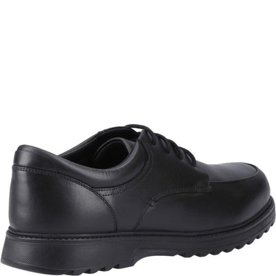 Boys Hush Puppies Romeo Black Senior School Shoes - Black