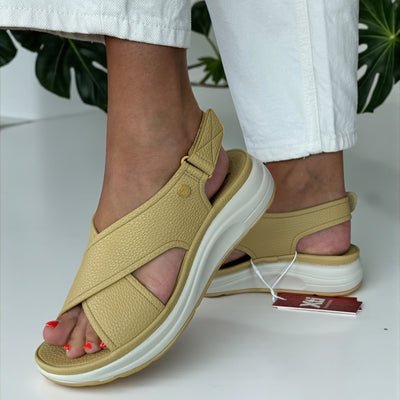 Womens Xti 145172 Crossover Sandals - Yellow
