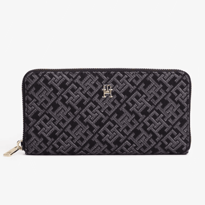 Womens Tommy Hilfiger Icon Monogram Large Purse - Black